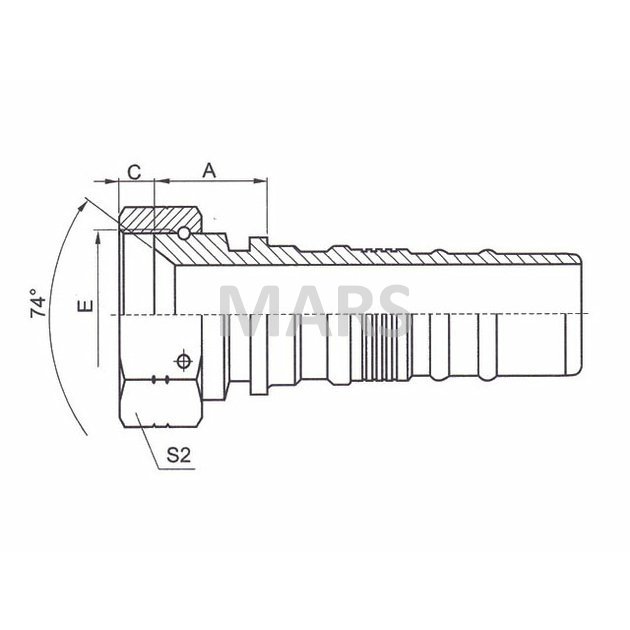 Hydr.koncovka DKJ 4SH Interlock DN25 / 1 5/16" 0°